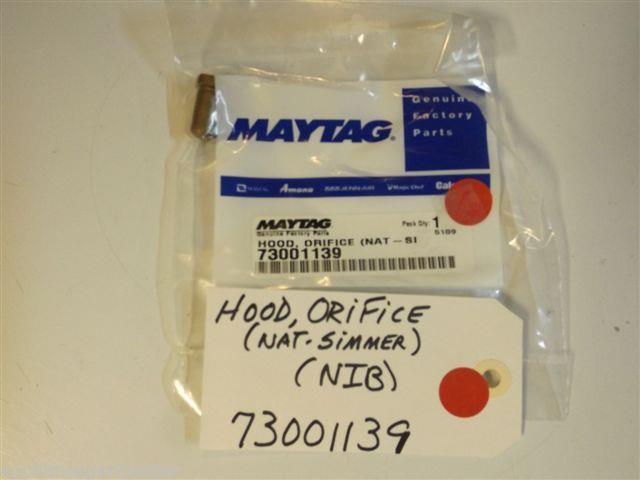 Maytag Jenn Air Gas Stove 73001139 Hood, Orifice (nat-simmer) NEW IN BOX Maytag Jenn Air Gas Stove 73001139 Hood, Orifice (nat-simmer) NEW IN BOX